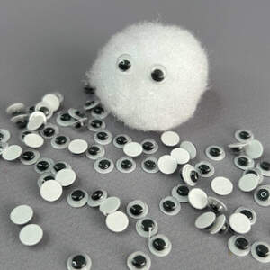 (10г) Подвижные глазки для игрушек самоклеющиеся Ø6 мм