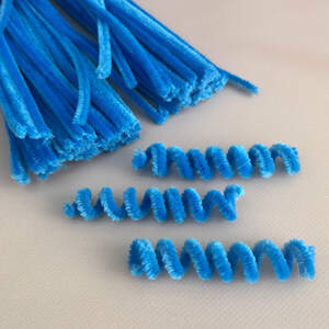 Пушистая проволока (синель) 30см - сине-голубой