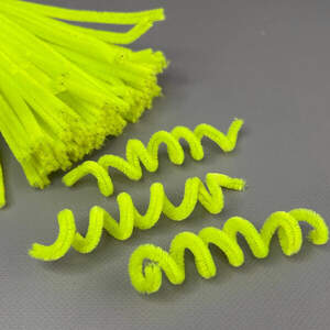 Пушистая проволока (синель) 30см - желтый яркий флуоресцентный