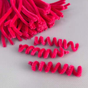 Пушистая проволока (синель) 30см - малиновый