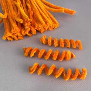 Пушистая проволока (синель) 30см - морковный
