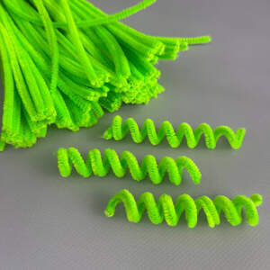 Пушистая проволока (синель) 30см - салатовый флуоресцентный