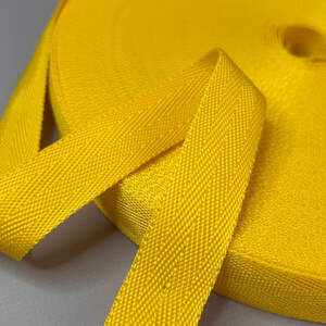 Стропа сумочная-ременная Елочка, 2,5 см средняя жесткость - желтый