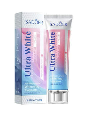 Отбеливающая зубная паста Sadoer с персиком и морской солью, 100g