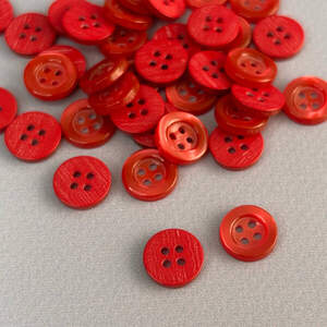 10 шт. - Пуговицы рубашечные Ø-11мм - красный темный