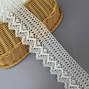 Хлопковое кружево 6,5 см (лен) - Молоко (#8173) Хлопковое кружево 6,5 см (лен) - Молоко (#8173)