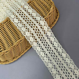 Хлопковое кружево 7 см (лен) - Бежевый (#8068) Хлопковое кружево 7 см (лен) - Бежевый (#8068)