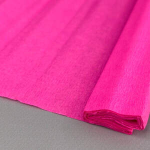 Гофрированная (креповая) бумага 50х150см - розовый яркий