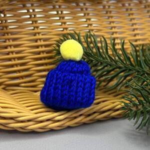 Мини шапочка 35х55мм, вязаные шапочки - электрик Мини шапочка 35х55мм, вязаные шапочки - электрик