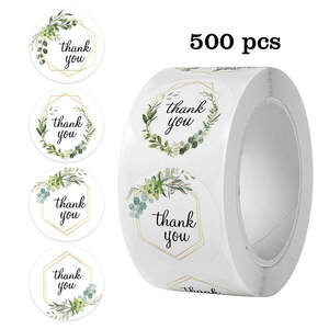 Наклейки на бобине Thank you 2,5 см, в рулоне 500 шт Наклейки на бобине Thank you 2,5 см, в рулоне 500 шт