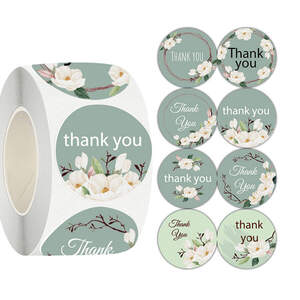 Наклейки на бобине Thank you 2,5 см, в рулоне 500 шт Наклейки на бобине Thank you 2,5 см, в рулоне 500 шт