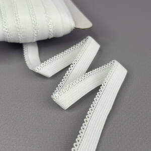 Резинка ажурная, отделочная 10мм - белая