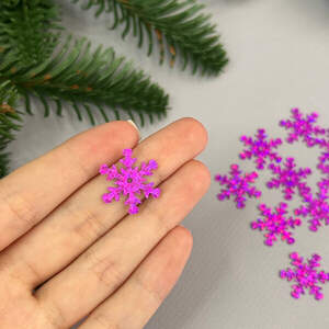 20мм Пайетка снежинка 5г - фиолетовый голограмма