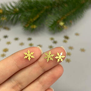 9мм Пайетка снежинка 5г - золото