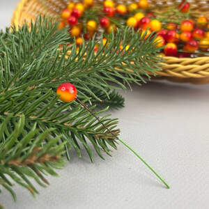 Калина лаковая Ø10 мм, для декора - желто-красная