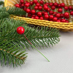 Калина лаковая Ø12 мм, для декора - красный