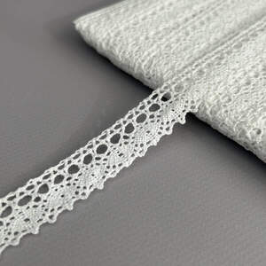 Кружево натуральное лен 1,8 см - Белый (лен-1176)