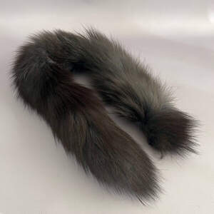 Опушка из натурального меха лисы окрашенная 70 см - графит