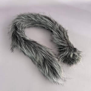 Опушка из эко-меха окрашенная 70 см - серый