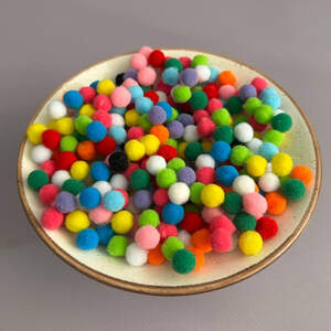 Помпоны для творчества 1 см, 1000 шт/упаковка - Микс