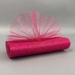 Фатин в рулоне с напылением - 15см, моток 9 м - малиновый