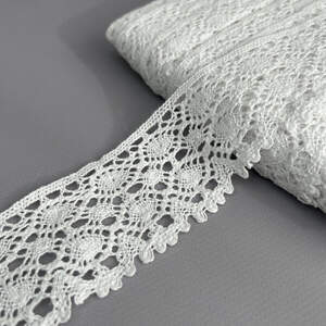 Хлопковое кружево 5 см (лен) - Белое (2115)