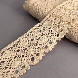 Хлопковое кружево 5,5 см (лен) - Бежевый (2115А)