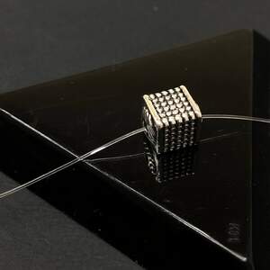 Бусина металлическая Куб 8х9 мм, цвет Сталь