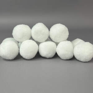 Помпон велюровый 3 см - белый Помпон велюровый 3 см - белый