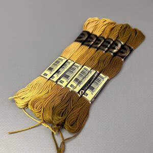 (6 шт по 8м) Набор мулине Airo (нитки для вышивания) - горчичный микс (834-829)