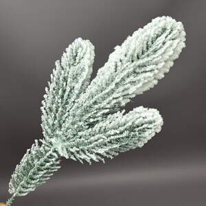 Декоративная хвойная веточка, 21 см - голубая заснеженная Декоративная хвойная веточка, 21 см - голубая заснеженная