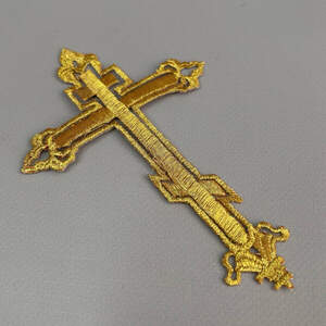 Лейсы, термо аппликации крест 10х14,5 см - золото Лейсы, термо аппликации крест 10х14,5 см - золото