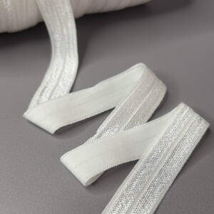 А-042Трикотажная окантовочная бейка с блеском 1,5см х 1м. - молочный