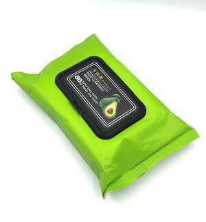 Влажные салфетки для снятия макияжа с экстрактом Авокадо, 80шт