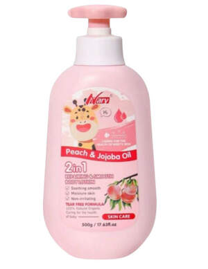Детский лосьон для тела 2в1 с персиком и маслом жожоба Nary PeachJojoba Oil, 500мл Детский лосьон для тела 2в1 с персиком и маслом жожоба Nary PeachJojoba Oil, 500мл