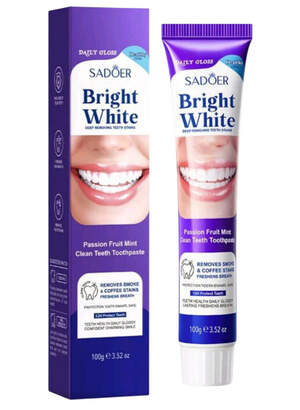 Отбеливающая зубная паста Sadoer с мятой и маракуей, 100г Отбеливающая зубная паста Sadoer с мятой и маракуей, 100г