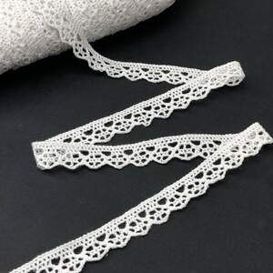 Кружево натуральное льняное 1,3см - Белый (МY5635)