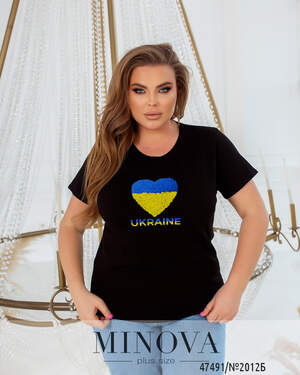 Футболка Серце Україна №2012Б-чорний