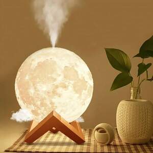 Зволожувач повітря-нічник Місяць 2 в 1 3D Moon Light Diffuser / Настільний світильник із зволожувачем