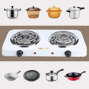 Електрична настільна плита дві конфорки Hot Plate HP-JX2020B спіральний тен, 2 кВт, 5 режимів Білий UKG Електрична настільна плита дві конфорки Hot Plate HP-JX2020B спіральний тен, 2 кВт, 5 режимів Білий UKG