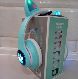 Беспроводные Bluetooth наушники с ушками с LED подсветкой