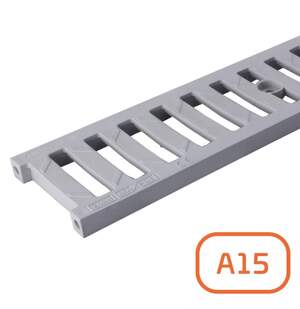Решітка системи водовідведення ПВХ, А15, 0,5 метра артикул 01705 сіра