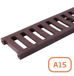 Решітка системи водовідведення ПВХ, А15, 0,5 метра артикул 01706 коричнева