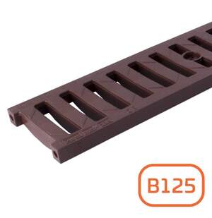 Решітка  системи водовідведення ПВХ, В125, 0,5 метра артикул 01711 колір коричневий