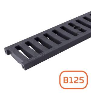 Решітка системи водовідведення ПВХ, В125, 0,5 метра артикул 01787 колір графіт