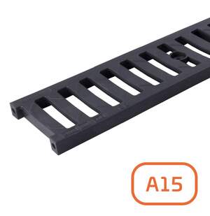 Решітка каналів системи водовідведення ПВХ, А15, 0,5 метра артикул 01786 графіт