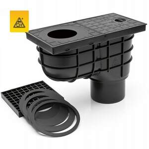 Дощоприймач пластиковий, вертикальне відведення DN110, стандарт H-235 мм