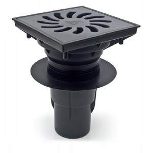 Трап - дощоприймач 245*245 мм, двокорпусний, A15, вертикальне підключення 110 мм, пластикова решітка.