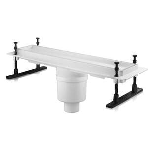 Трап із прямим стоком 400х80 висота 179-139 мм, 50 мм, гідрозатвор, арт. 02193