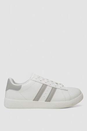 Кросівки жіночі шкіра, колір біло-сірий, 248RL2420-4